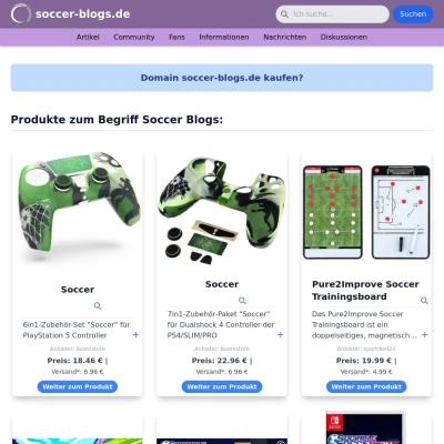 Screenshot soccer-blogs.de