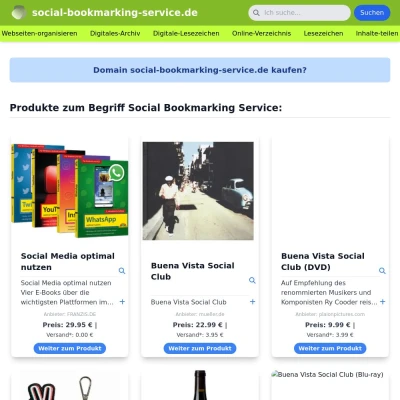 Screenshot social-bookmarking-service.de