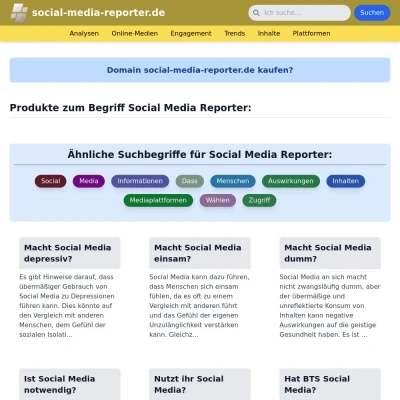 Screenshot social-media-reporter.de