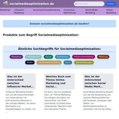 Screenshot socialmediaoptimization.de