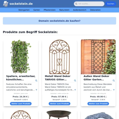 Screenshot sockelstein.de
