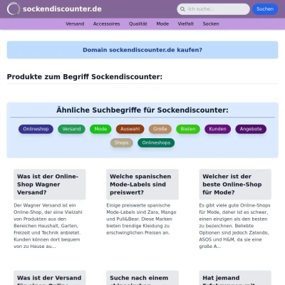 Screenshot sockendiscounter.de