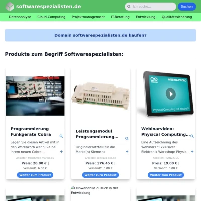 Screenshot softwarespezialisten.de