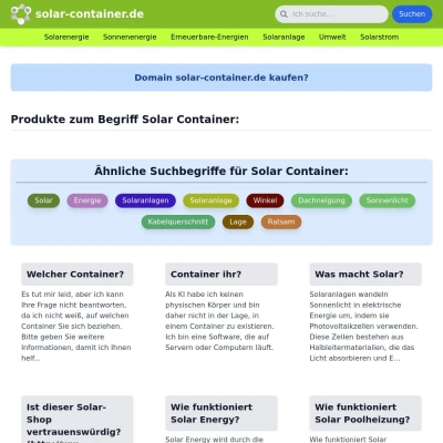 Screenshot solar-container.de