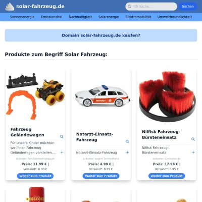 Screenshot solar-fahrzeug.de