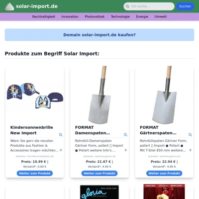 Screenshot solar-import.de