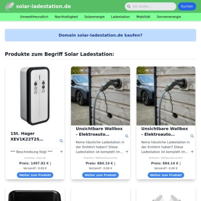 Screenshot solar-ladestation.de