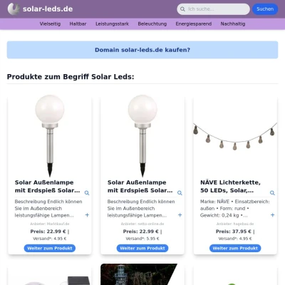 Screenshot solar-leds.de