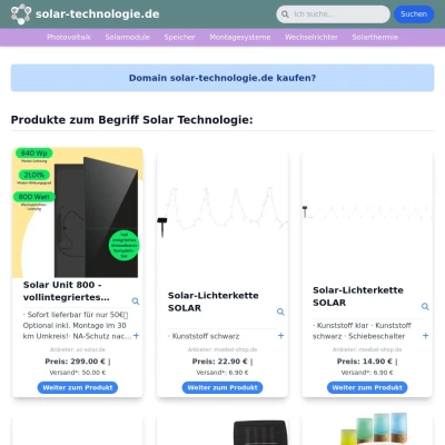 Screenshot solar-technologie.de