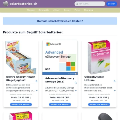 Screenshot solarbatteries.ch