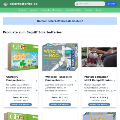 Screenshot solarbatteries.de