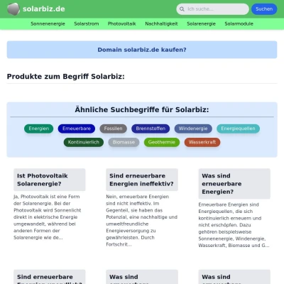 Screenshot solarbiz.de