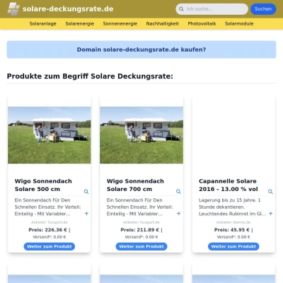 Screenshot solare-deckungsrate.de