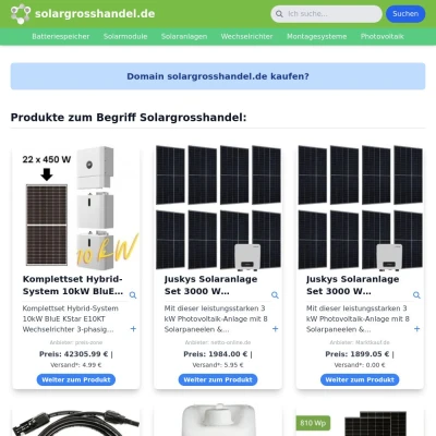 Screenshot solargrosshandel.de