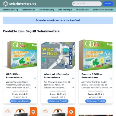 Screenshot solarinverters.de