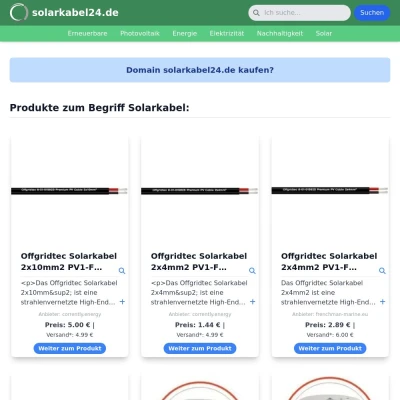 Screenshot solarkabel24.de