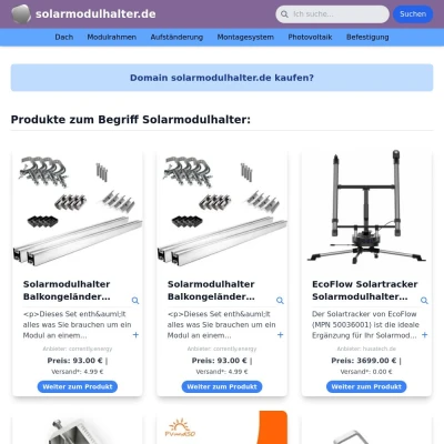 Screenshot solarmodulhalter.de