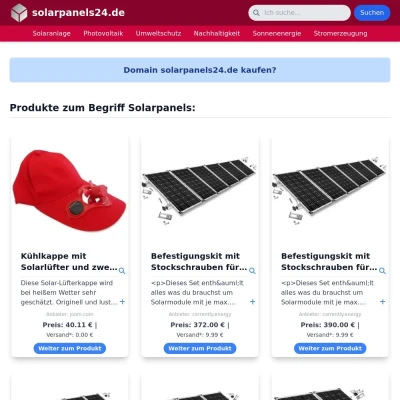 Screenshot solarpanels24.de