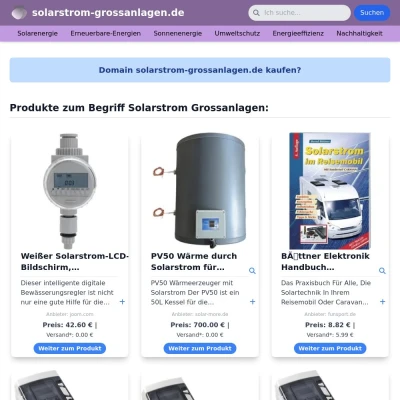 Screenshot solarstrom-grossanlagen.de