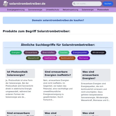 Screenshot solarstrombetreiber.de