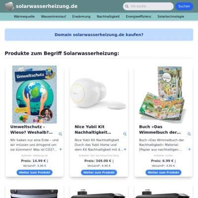 Screenshot solarwasserheizung.de
