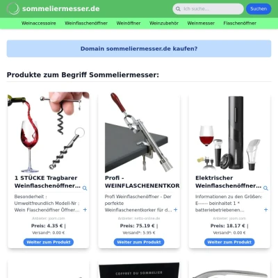 Screenshot sommeliermesser.de