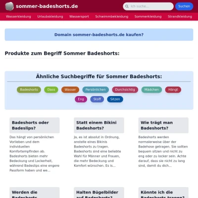 Screenshot sommer-badeshorts.de