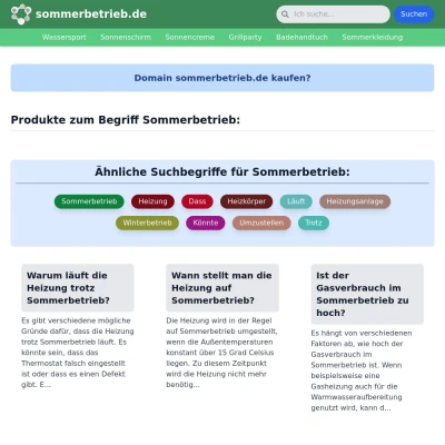 Screenshot sommerbetrieb.de