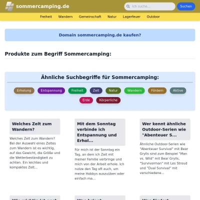 Screenshot sommercamping.de