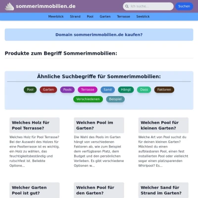 Screenshot sommerimmobilien.de