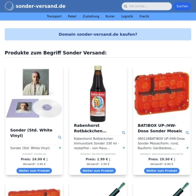 Screenshot sonder-versand.de