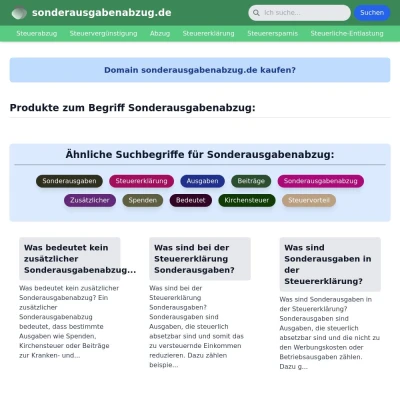 Screenshot sonderausgabenabzug.de