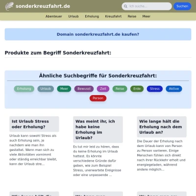 Screenshot sonderkreuzfahrt.de