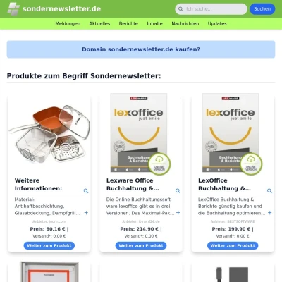 Screenshot sondernewsletter.de