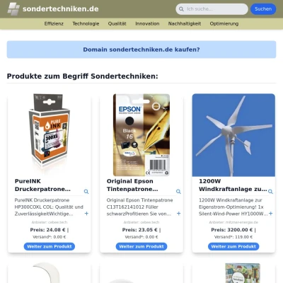 Screenshot sondertechniken.de