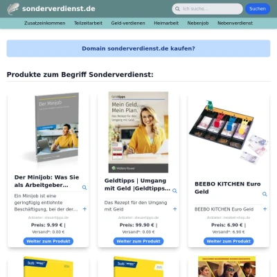 Screenshot sonderverdienst.de