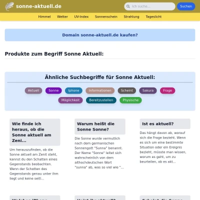 Screenshot sonne-aktuell.de