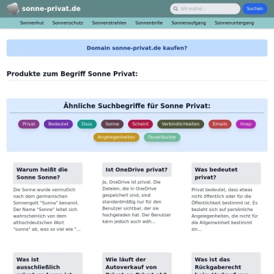Screenshot sonne-privat.de