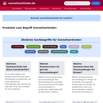 Screenshot sonnefuerkinder.de