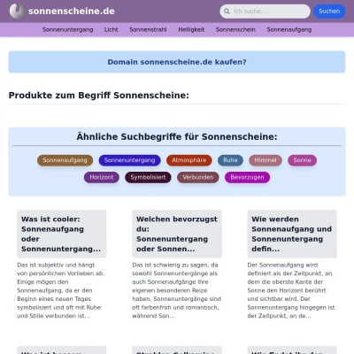 Screenshot sonnenscheine.de