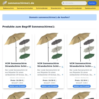 Screenshot sonnenschirme1.de