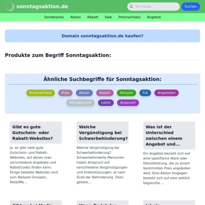 Screenshot sonntagsaktion.de