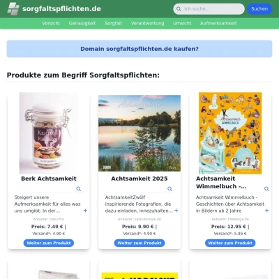 Screenshot sorgfaltspflichten.de