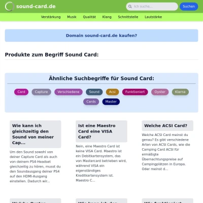 Screenshot sound-card.de