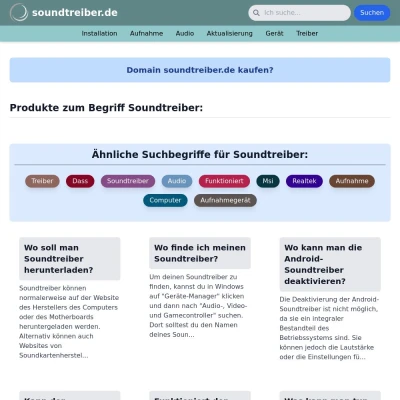 Screenshot soundtreiber.de