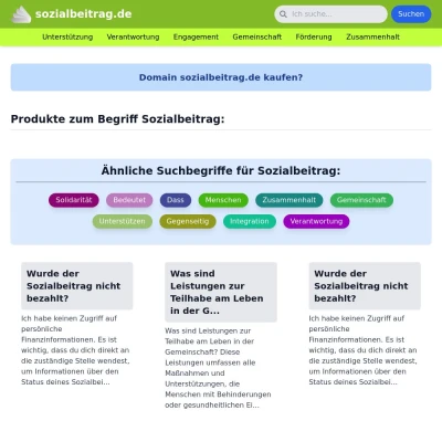 Screenshot sozialbeitrag.de