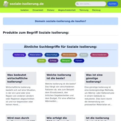 Screenshot soziale-isolierung.de