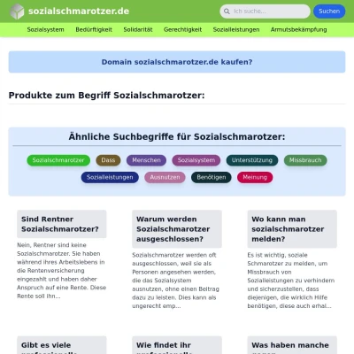 Screenshot sozialschmarotzer.de