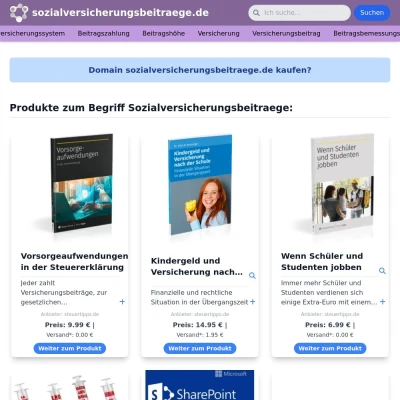 Screenshot sozialversicherungsbeitraege.de