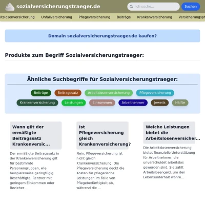 Screenshot sozialversicherungstraeger.de